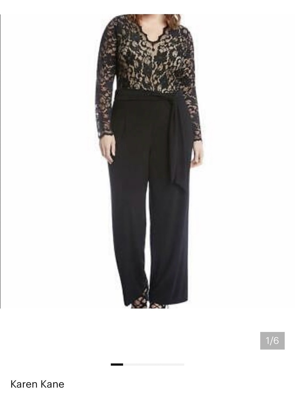 NWT Karen Kane Black Lace Overlay Jumpsuit Black, Size 2X